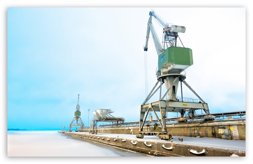 Download Cranes At Mussalo Harbour UltraHD Wallpaper