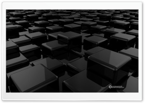 3D Cubes Black