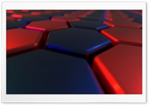 Red, Blue, abstract hexagons