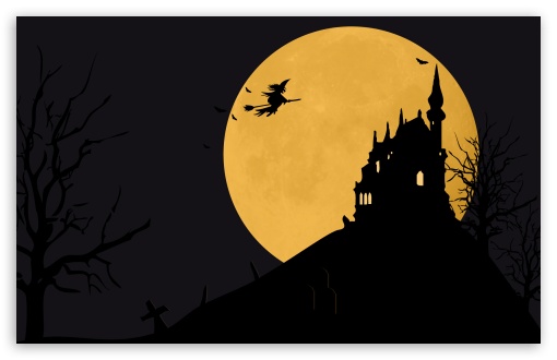 Download Halloween BG Moon Texture Trees Final UltraHD Wallpaper