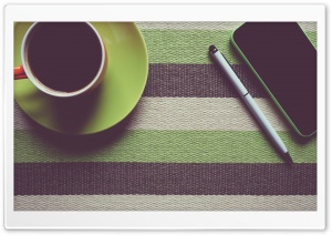 Cup of Coffee, Pen, Smartphone