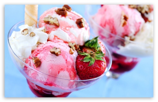 Download Strawberry Ice Cream UltraHD Wallpaper