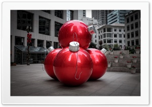 Giant Red Christmas Balls, City