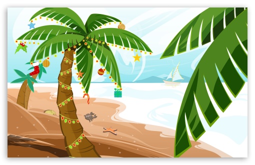 Download Tropical Christmas UltraHD Wallpaper