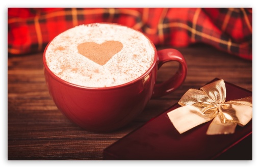 Download Cappuccino With Heart On Foam UltraHD Wallpaper