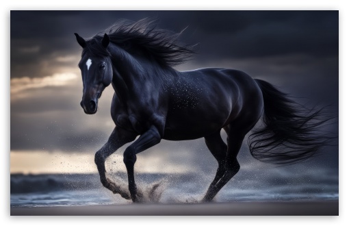 Download A Beautiful Horse with a Star Running UltraHD Wallpaper