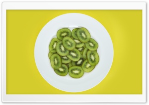 Kiwi Slices on Plate Yellow...