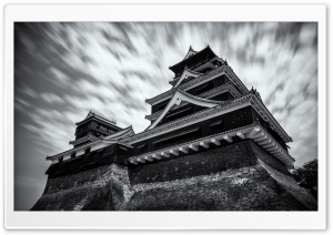 Kumamoto Castle Black and White