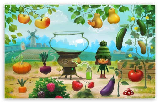 Download Organic Farming Illustration UltraHD Wallpaper