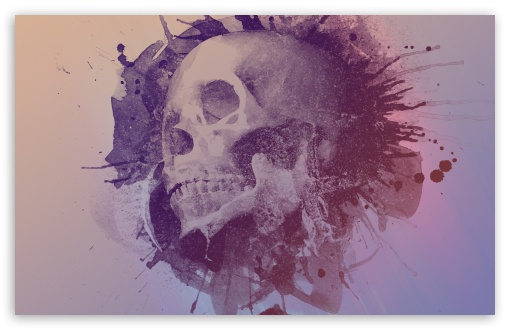 Download Watercolour Skull Design UltraHD Wallpaper