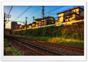 Train Tracks And Light