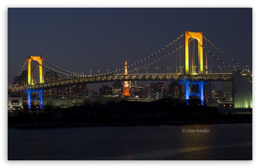 Download Tokyo Rainbow Bridge at Night UltraHD Wallpaper