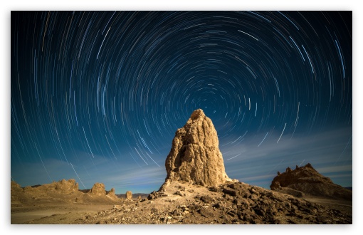 Download Star Trails at Californias Trona Pinnacles UltraHD Wallpaper