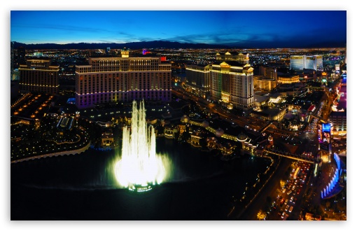 Download Panoramic Night View Of Las Vegas UltraHD Wallpaper