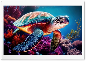 Sea Turtle Underwater Art
