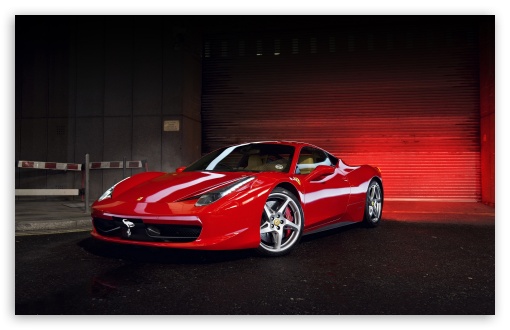 Download Red Ferrari 458 Italia UltraHD Wallpaper