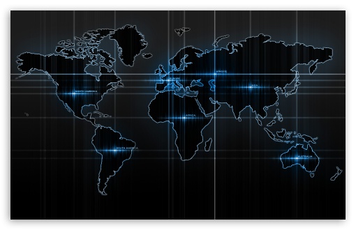Download World Map Blue UltraHD Wallpaper