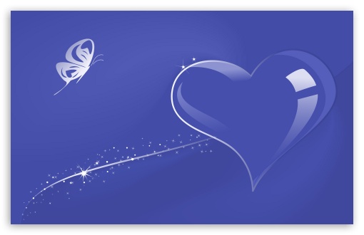 Download Glass Heart Blue UltraHD Wallpaper