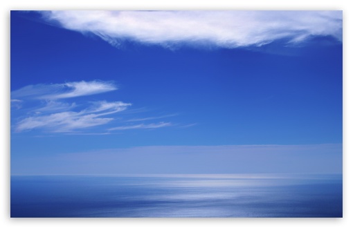 Download Calm Ocean And Blue Sky UltraHD Wallpaper