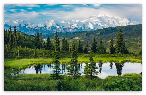 Download Alaska Range, Beautiful Mountain Landscape UltraHD Wallpaper