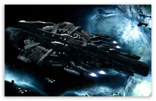 Download Spaceships In Space UltraHD Wallpaper