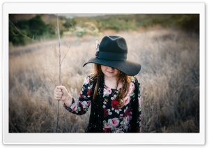 Child Girl wearing a Hat,...