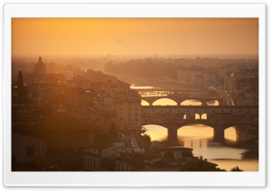 Golden Sunset Over Florence,...