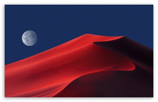 Download Red Desert, Night Moon UltraHD Wallpaper