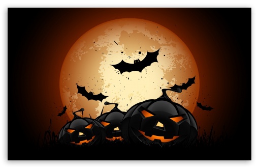Download Scary Halloween Pumpkins UltraHD Wallpaper
