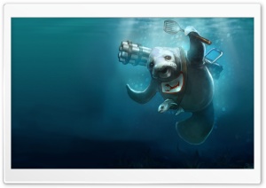 Seal Underwater Painting