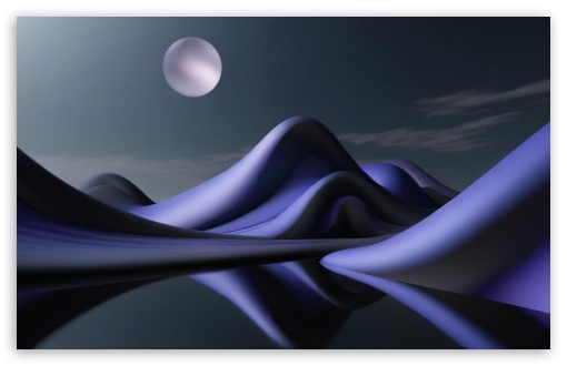 Download Abstract Landscape, Purple, Moon, Night UltraHD Wallpaper