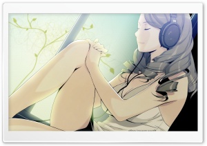 Girl Listening To Music, Manga