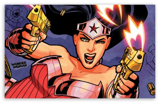 Download Wonder Woman Gunfight UltraHD Wallpaper