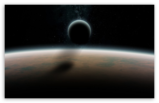 Download Moon orbiting Exoplanet UltraHD Wallpaper
