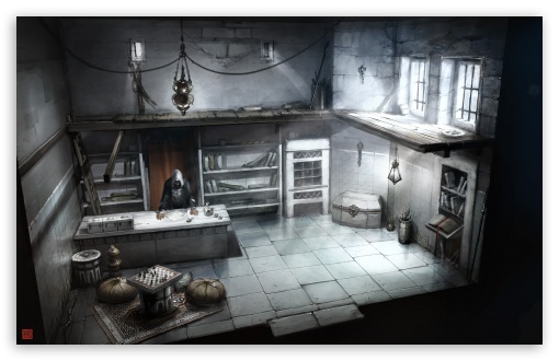 Download Assassins Creed Interior Building Concept Art UltraHD Wallpaper