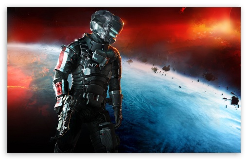 Download Dead Space 3 - Mass Effect N7 Armor UltraHD Wallpaper