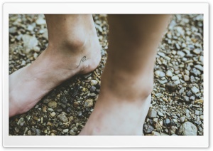 Bare Feet, Wave Tattoo, Ground
