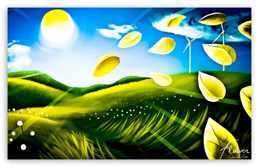 Download Beautiful Landscape Drawing UltraHD Wallpaper