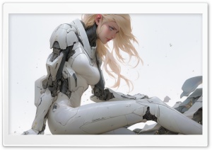 Cyborg Blonde Girl Artwork