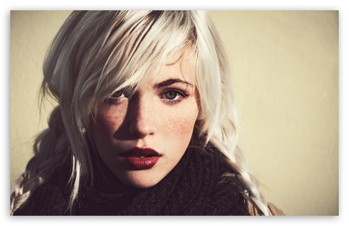 Download Girl White Hair and Dark Eyebrows UltraHD Wallpaper