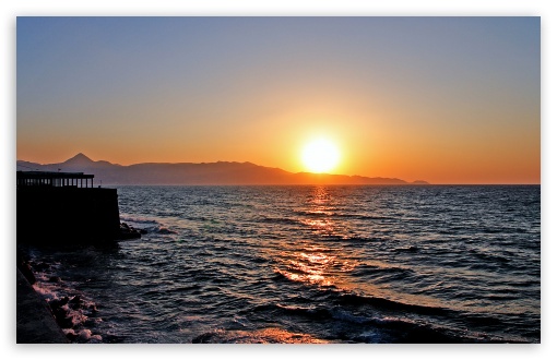 Download Sunset Greece UltraHD Wallpaper