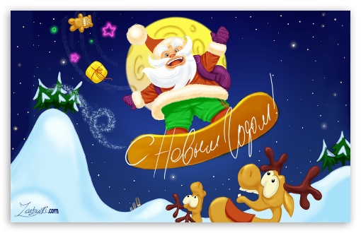 Download Funny Santa Claus Christmas UltraHD Wallpaper