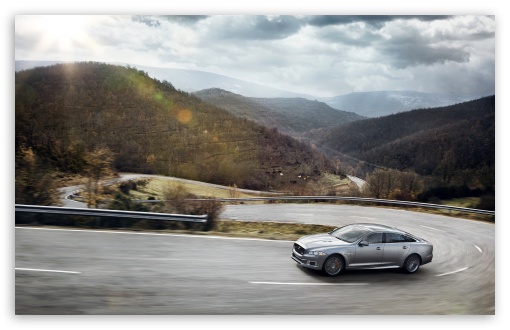 Download 2014 Jaguar XJR Mountain Road UltraHD Wallpaper