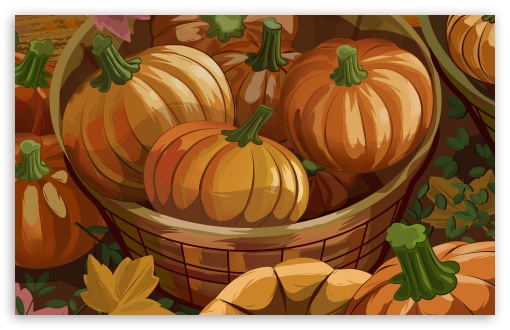 Download Orange Pumpkins Halloween Autumn UltraHD Wallpaper