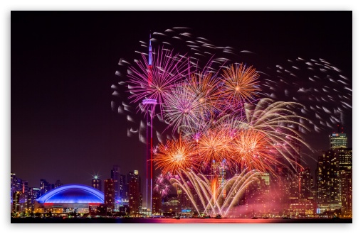 Download Fireworks Toronto UltraHD Wallpaper