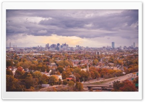 City, Fall, Panoramic View
