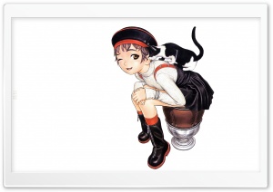 Anime Girl And Kitten
