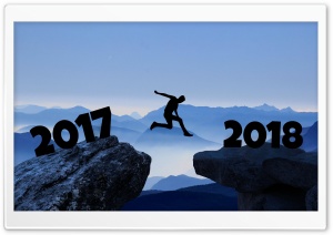 Man Jumping from 2017 to 2018