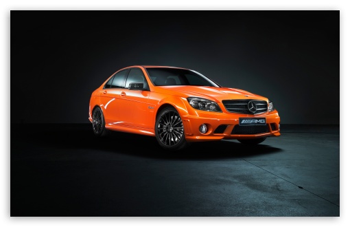 Download Mercedes Benz C63 Orange UltraHD Wallpaper