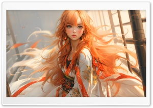 Girl with Long Orange Hair...